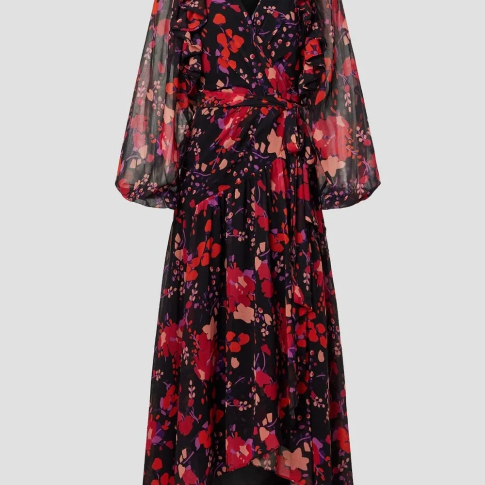 SLATE AND WILLOW FLORAL MIDI WRAP DRESS- EUC- XXL - Picture 13 of 16